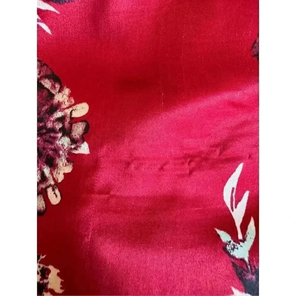 Gilligan & O'Malley Red Women's Satin Floral Lightweight Pajama Pants SZ M #1944